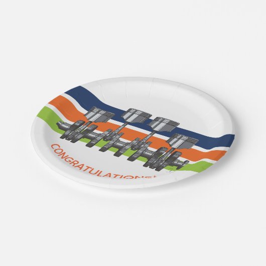 Piston Crankshaft Papieren Bordje (Gekanteld)