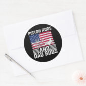 Pistonstangen en vadersfiguren monteur VS 4 juli Ronde Sticker (Envelop)