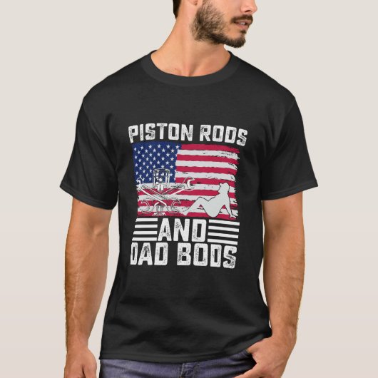 Pistonstangen en vaderslichamen monteur VS 4 juli T-shirt (Voorkant)