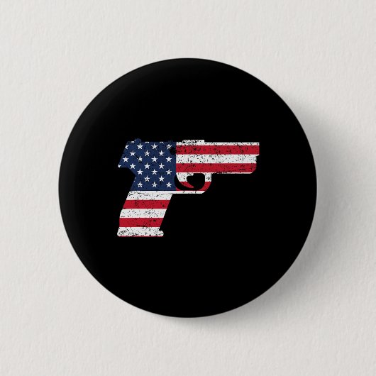 Pistool Amerikaanse Vlag 4 Juli Ronde Button 5,7 Cm (Voorkant)