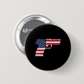 Pistool Amerikaanse Vlag 4 Juli Ronde Button 5,7 Cm (Voorkant /achterkant)