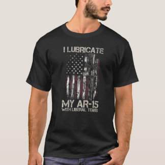 Pistool-Amerikaanse vlag ik heb mijn Ar-15 met Lib T-shirt