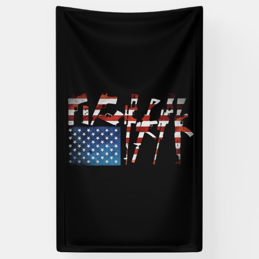 Pistool Amerikaanse vlag op 4 juli Spandoek (Verticaal)