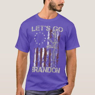 Pistool Amerikaanse vlagpatriotten Lets Go Brandon T-shirt