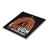 Pistool beëindigen - Geweld Draag Oranje T-Shirt C Tegeltje (Zijkant)