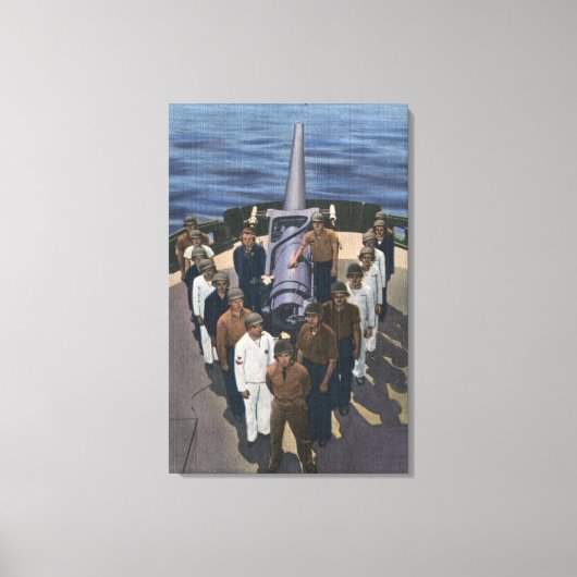 Pistool bemanning bij overwinning - Amerikaanse ma Canvas Afdruk (Voorkant)