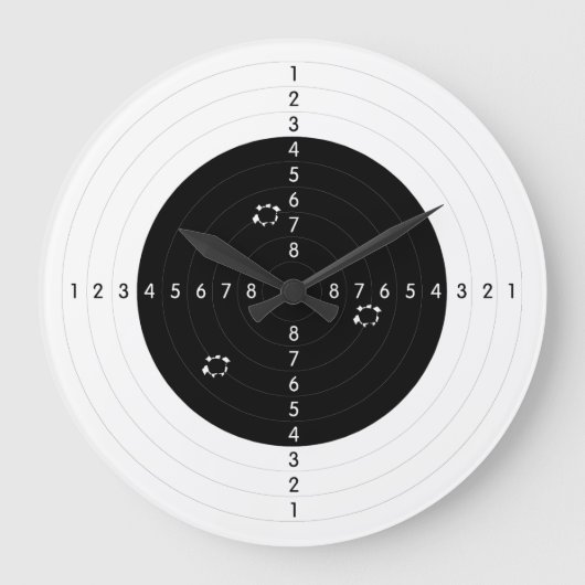 Pistool bereik doel met kogels grote klok (Voorkant)