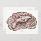 Pistool Brain Briefkaart (Voorkant / Achterkant)