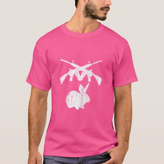 Pistool Bunny AR-15 Rifles Hunter Schutter T-shirt (Voorkant)