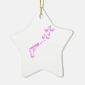 Pistool Butterflies Roze Keramisch Ornament (Links)