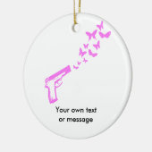 Pistool Butterflies Roze Keramisch Ornament (Links)