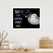 Pistool Control begint hier Poster (Keuken)