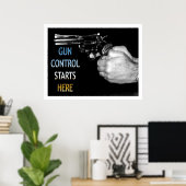 Pistool Control begint hier Poster (Thuiskantoor)