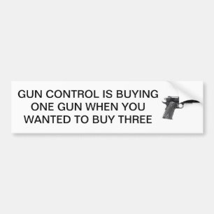 PISTOOL CONTROL BETEKENT MEER PISTOLEN TE KOPEN BUMPERSTICKER