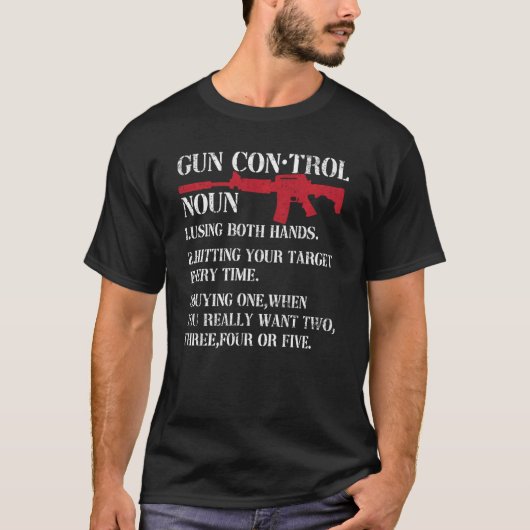Pistool Control Definition Funny Pistool Eigenaar  T-shirt (Voorkant)