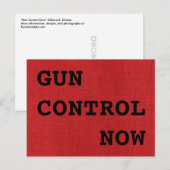 Pistool Control Now op rode linnen textuur foto Briefkaart (Voorkant / Achterkant)