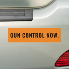 Pistool Control Now oranje en zwarte tekst minimal Bumpersticker
