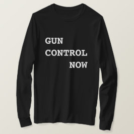 Pistool Control Now, vetgedrukte witte tekst, Prot T-shirt