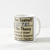 Pistool Control? Theorie van een slachtoffer! Koffiemok (Voorkant rechts)