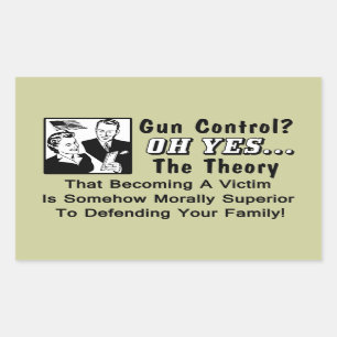 Pistool Control? Theorie van een slachtoffer! Rechthoekige Sticker