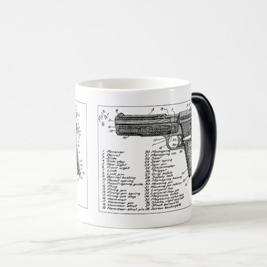 Pistool diagram magische mok (Voorkant rechts)