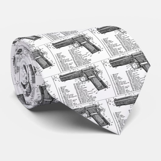 Pistool diagram stropdas (Opgerold)