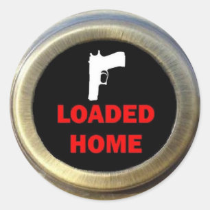 Pistool die huisveiligheid dragen ronde sticker