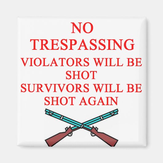 pistool eigenaar geen huisvredebreuk magneet (Voorkant)