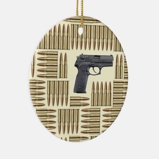Pistool en kogels keramisch ornament (Rechts)