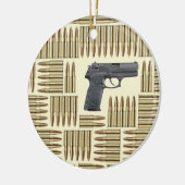 Pistool en kogels keramisch ornament (Links)