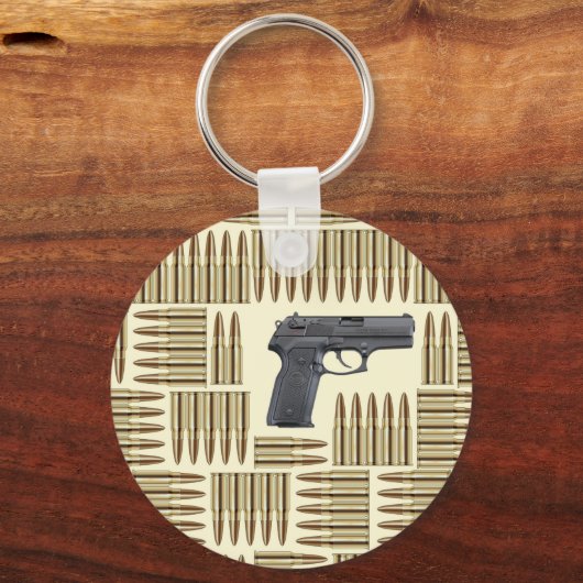 Pistool en kogels sleutelhanger (Voorkant)