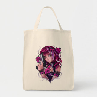 Pistool en Rozen Manga Girl Tote Bag