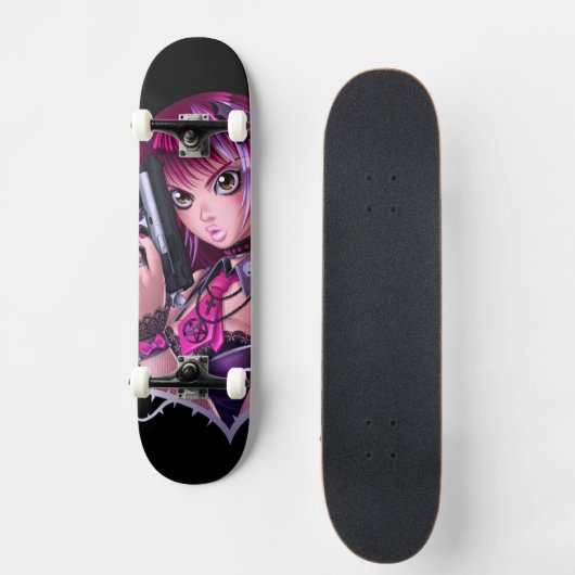 Pistool en Rozen Persoonlijk Skateboard (Voorkant)