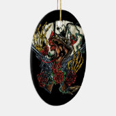 Pistool en Rozen potkaarten Keramisch Ornament (Rechts)