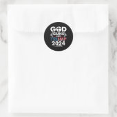 Pistool en Trump 2024 Amerikaanse vlag Ronde Sticker (Tas)