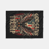 Pistool en Trump 2e amendement vlag Amerikaanse ad Fleece Deken (Voorkant (Horizontaal))