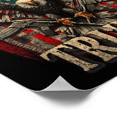 Pistool en Trump 2e amendement vlag Amerikaanse ad Poster (Hoek)