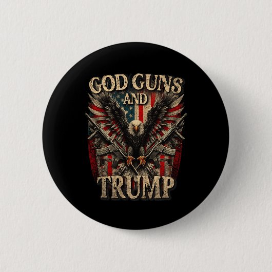 Pistool en Trump 2e amendement vlag Amerikaanse ad Ronde Button 5,7 Cm (Voorkant)