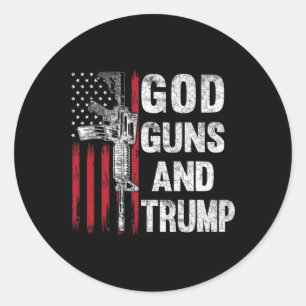 Pistool en Trump 2e wijzigingsvlag AR15 American F Ronde Sticker