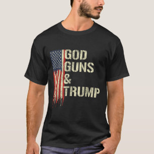 Pistool en Trump I 2e wijziging Trump vlaggen Amer T-shirt