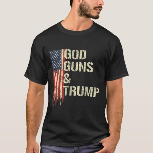 Pistool en Trump I 2e wijziging Trump vlaggen Amer T-shirt (Voorkant)