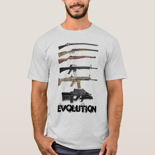 Pistool evolutie t-shirt (Voorkant)
