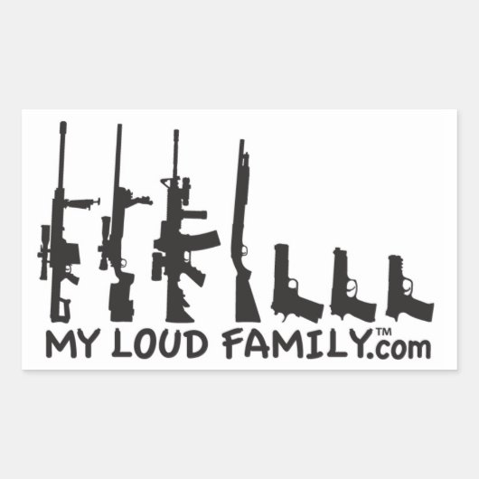 Pistool familie - Mijn luide familie stickers (Voorkant)