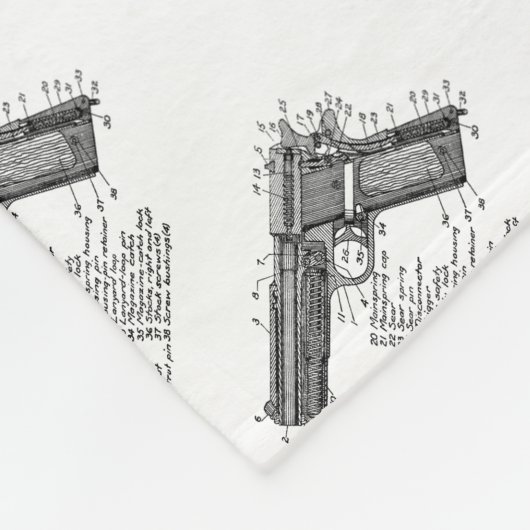 Pistool Figuur V2 Fleece Deken (Hoek)