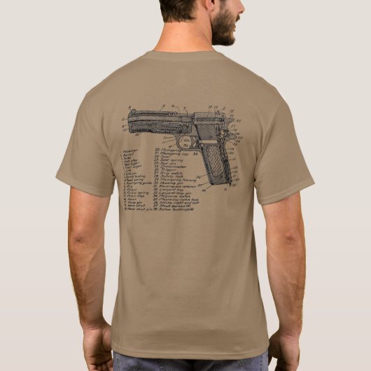 Pistool Figuur V2 T-shirt (Achterkant)