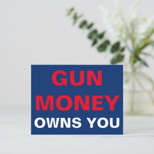 Pistool Geldt voor jou Briefkaart (Staand voorkant)