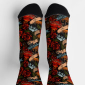 Pistool Huid- en Rozen Graffiti patroon Sokken (Top)