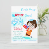 Pistool jongen Birthday party-uitnodigingen (Staand voorkant)