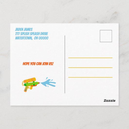 Pistool Kind zomerdag Briefkaart (Achterkant)