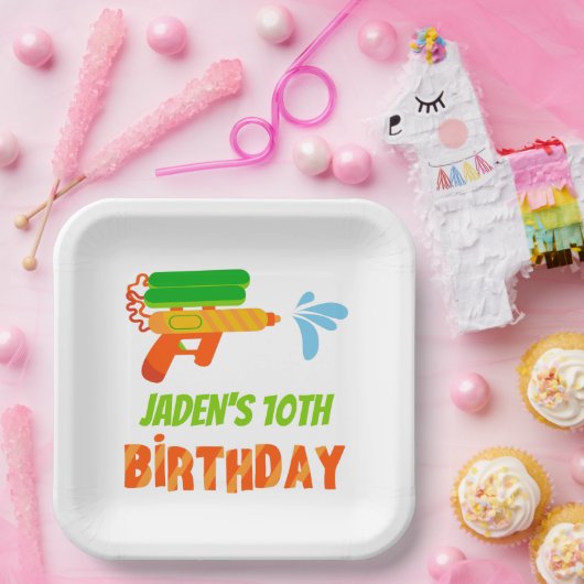Pistool Kind zomerdag Papieren Bordje (Feest)
